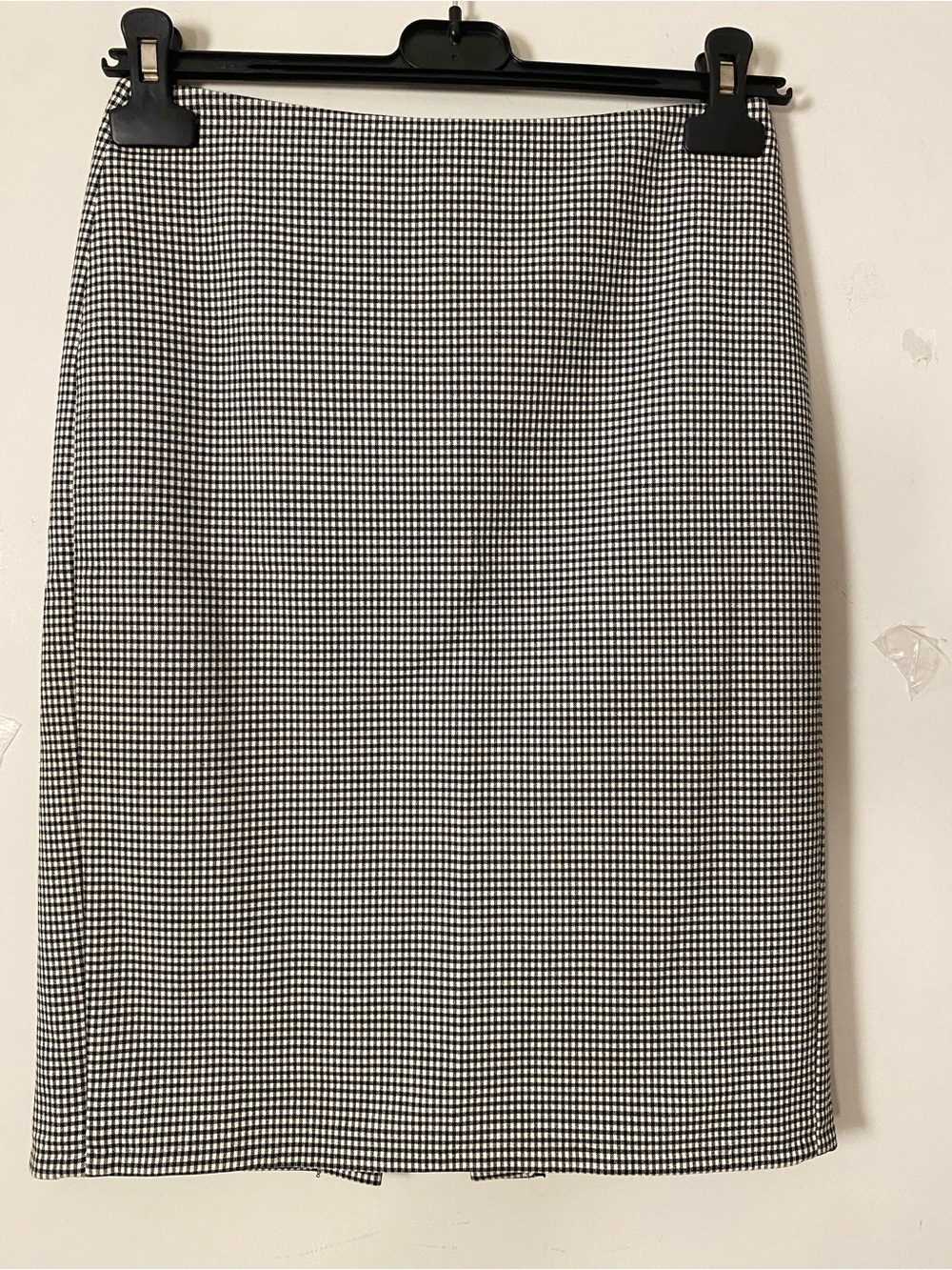 Tristan Black and White Mini-Check Pencil Skirt